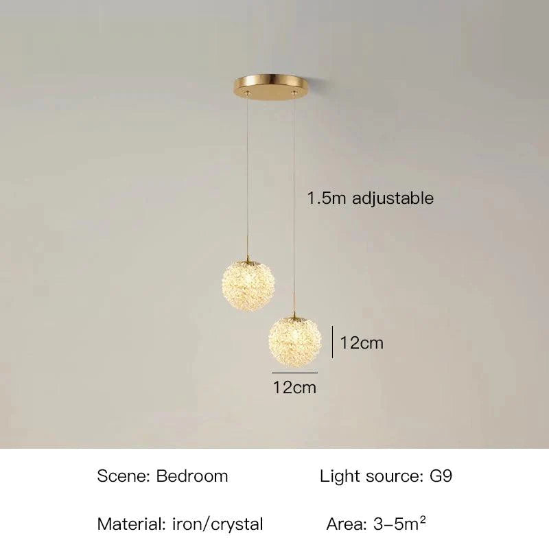 Applique Murale : Boule en Cristal avec Ampoule LED G9-LUMICONCEPT