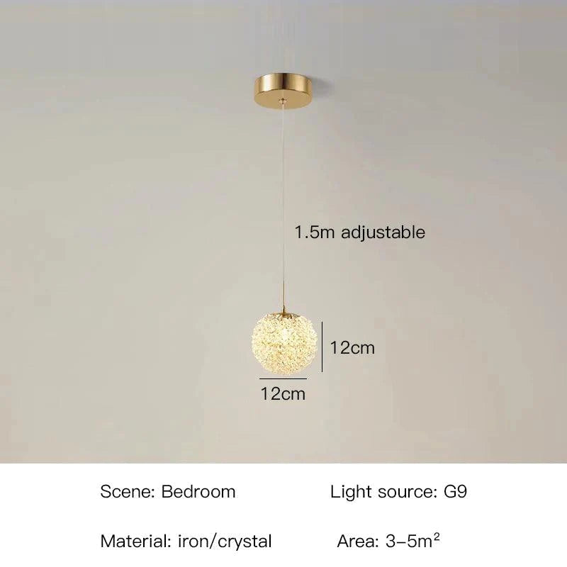 Applique Murale : Boule en Cristal avec Ampoule LED G9-LUMICONCEPT