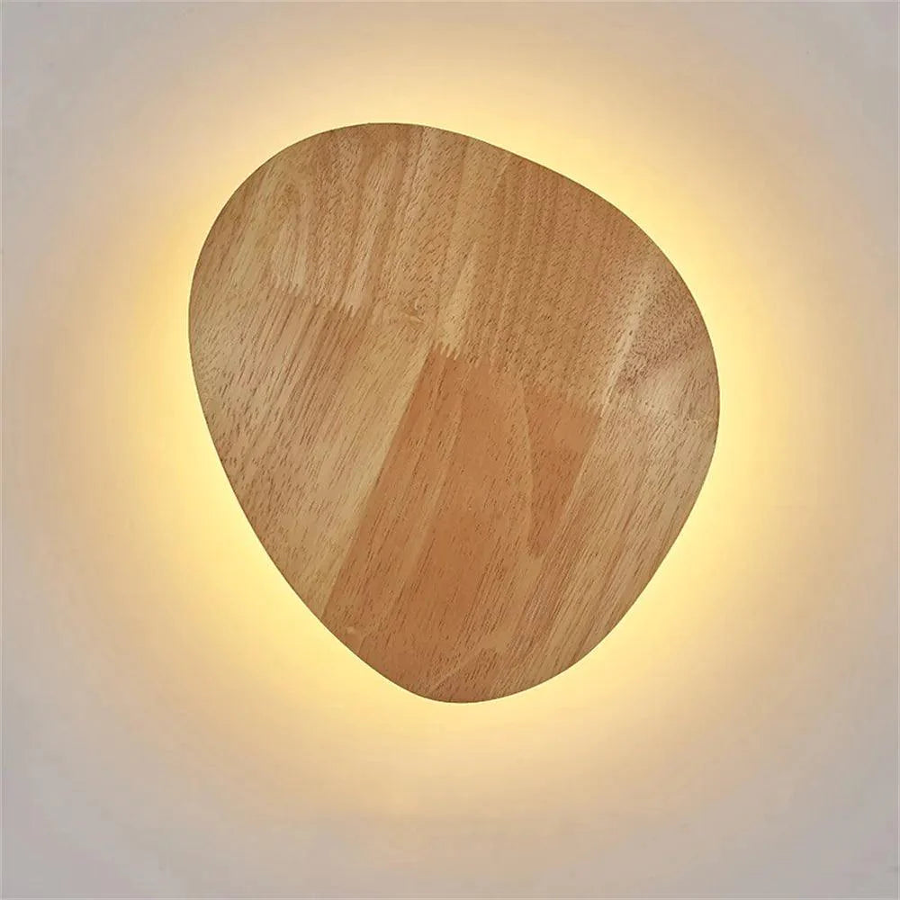 Applique Murale : Luminaire Bois Rond et Oval à Lumière Chaude-LUMICONCEPT