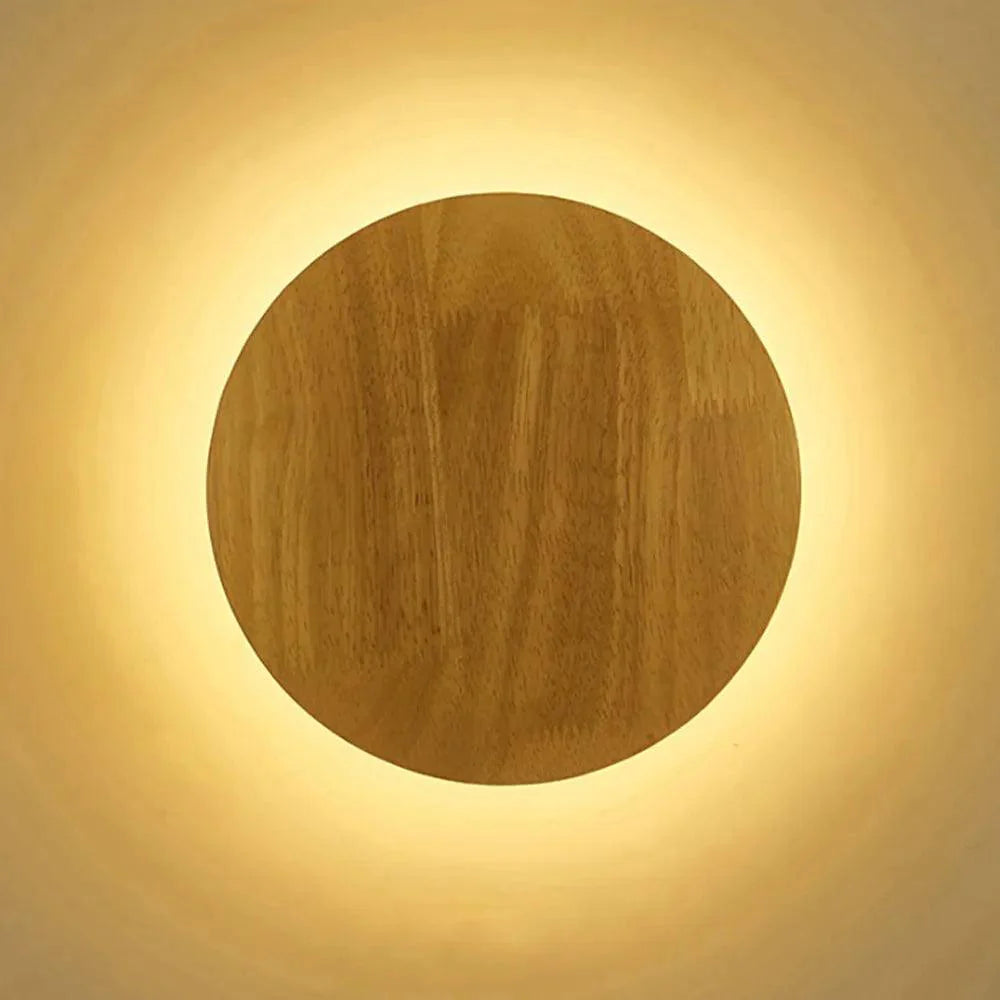 Applique Murale : Luminaire Bois Rond et Oval à Lumière Chaude-LUMICONCEPT