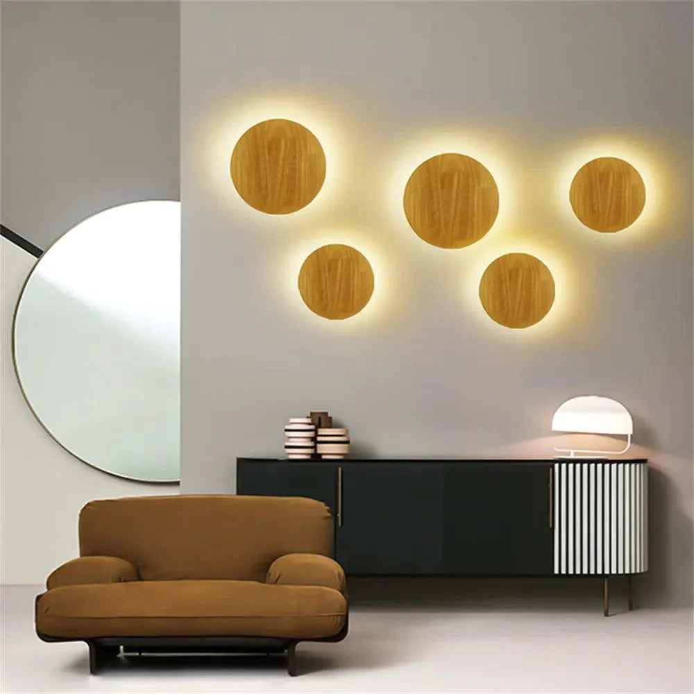 Applique Murale : Luminaire Bois Rond et Oval à Lumière Chaude-LUMICONCEPT