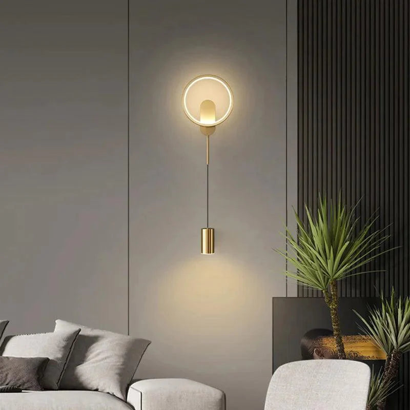 Applique Murale : Luminaire Double Éclairage Cercle et Cylindre-LUMICONCEPT