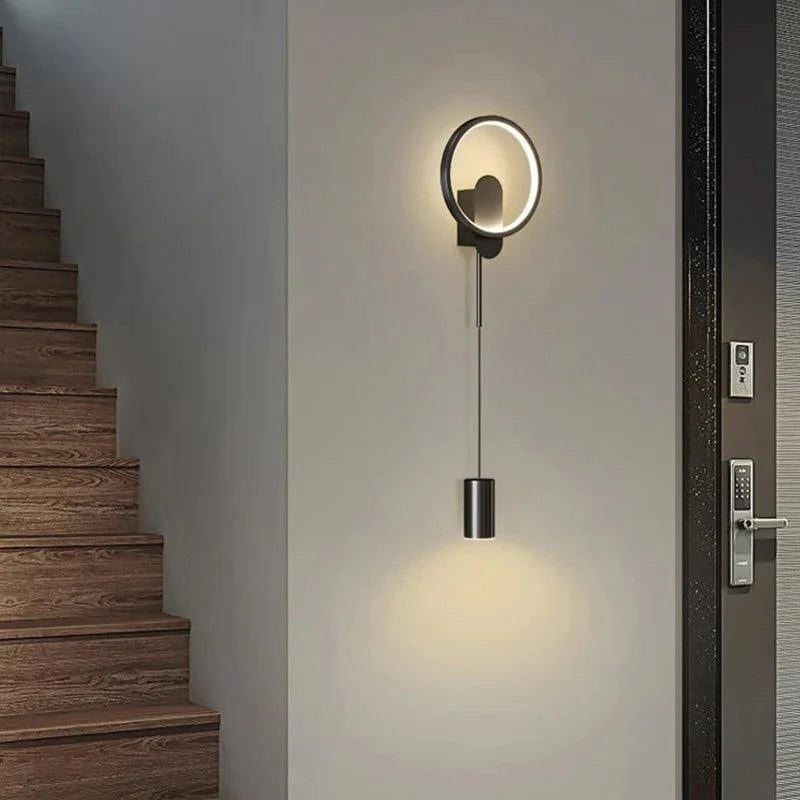 Applique Murale : Luminaire Double Éclairage Cercle et Cylindre-LUMICONCEPT