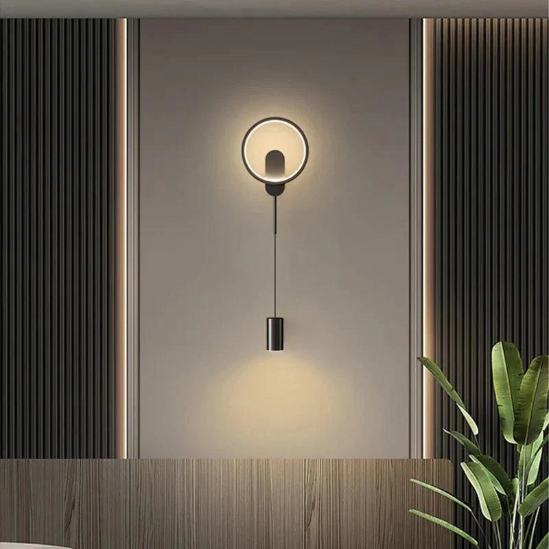 Applique Murale : Luminaire Double Éclairage Cercle et Cylindre-LUMICONCEPT