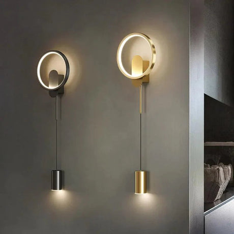 Applique Murale : Luminaire Double Éclairage Cercle et Cylindre-LUMICONCEPT