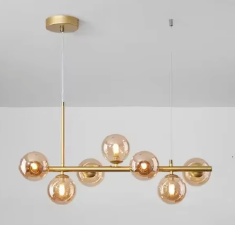 Elegante suspensión contemporánea con abundante iluminación