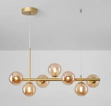 Elegante suspensión contemporánea con abundante iluminación