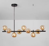 Elegante suspensión contemporánea con abundante iluminación