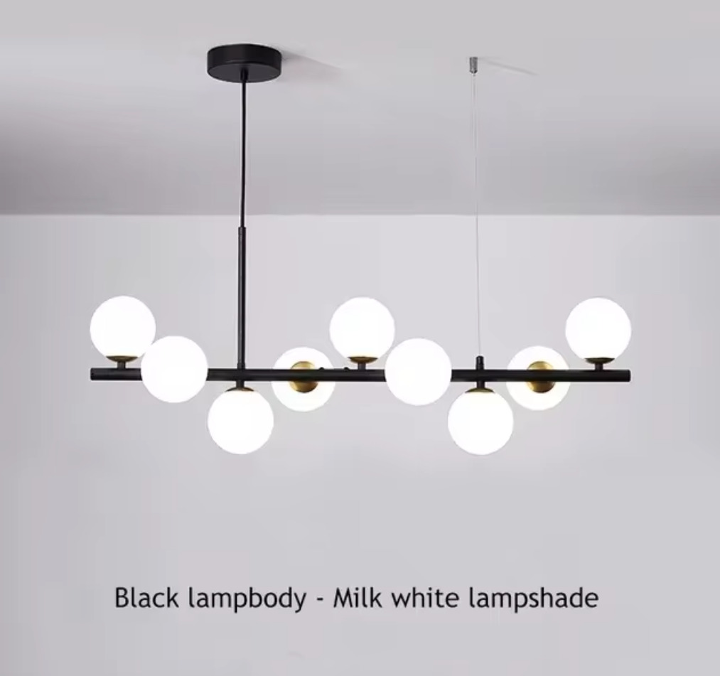 Elegante suspensión contemporánea con abundante iluminación