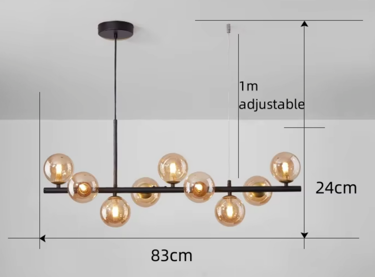 Elegante suspensión contemporánea con abundante iluminación