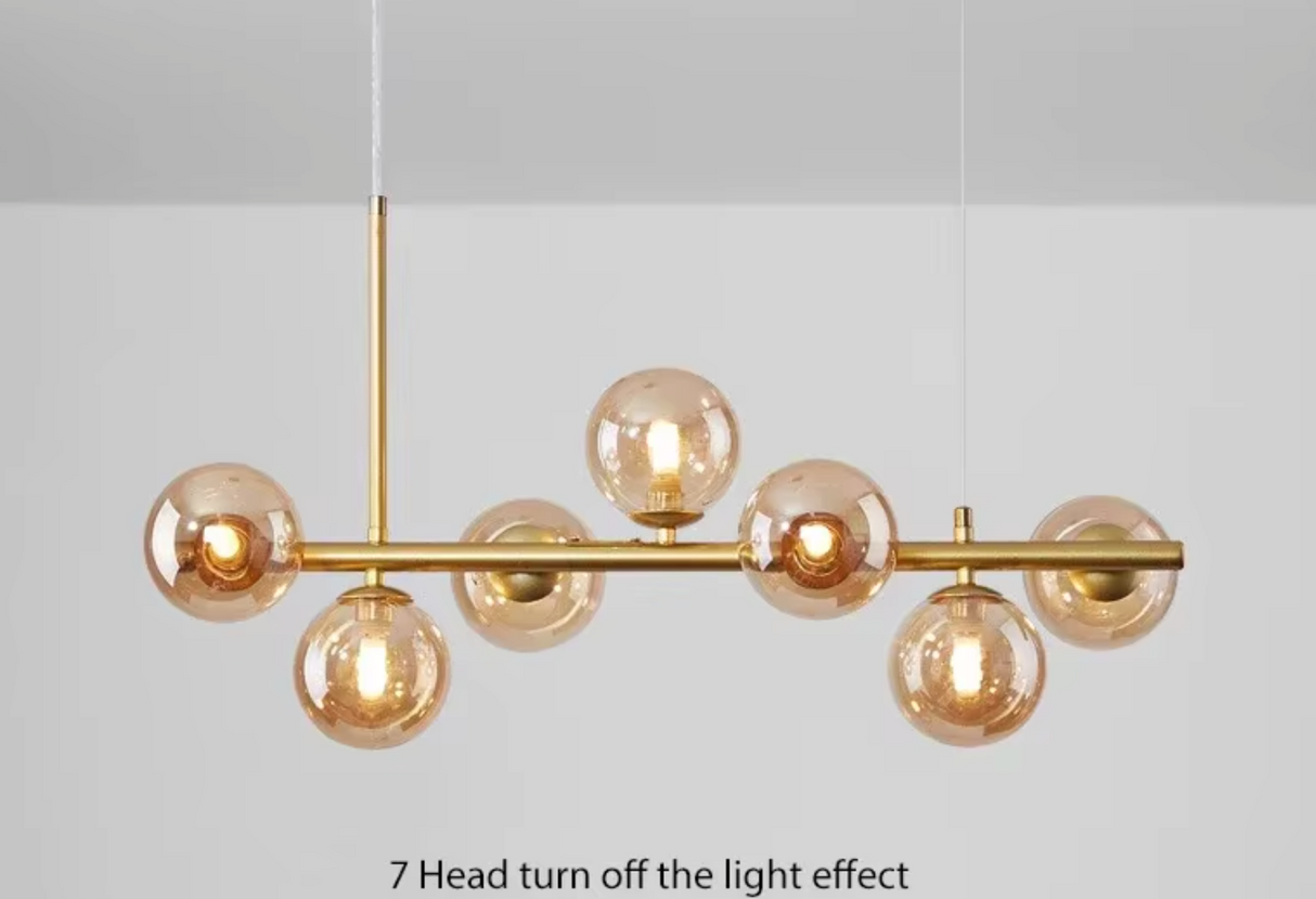 Elegante suspensión contemporánea con abundante iluminación