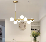 Elegante suspensión contemporánea con abundante iluminación