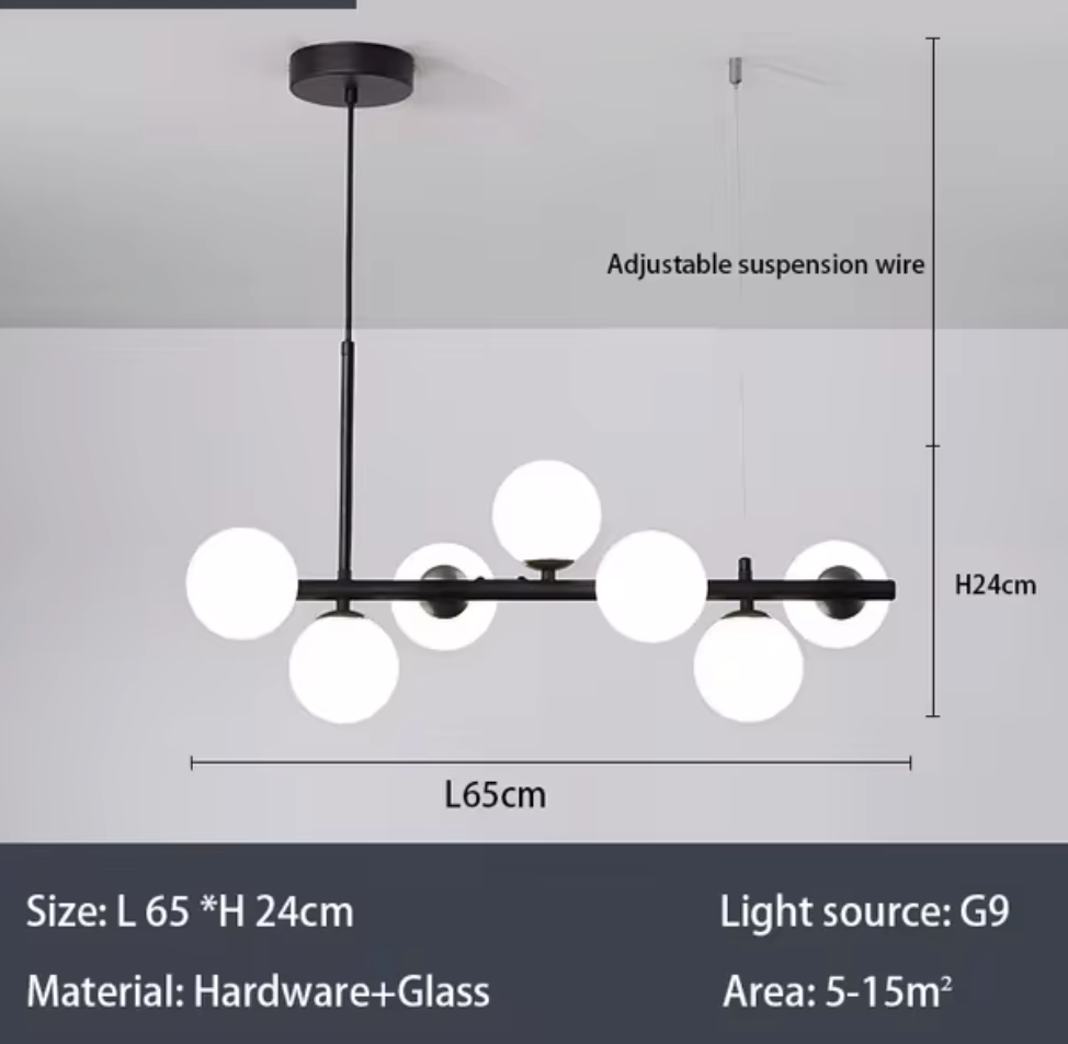 Suspension Contemporaine Élégante à Éclairage Abondant