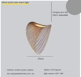 Künstlerischer LED-Kronleuchter aus Holz mit Fernbedienung und anpassbaren Optionen