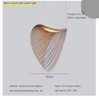 Lampadario artistico a LED in legno con telecomando e opzioni personalizzabili