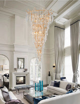 Chandelier en cristal moderne aux inspirations florales et élégantes pour un foyer sophistiqué.-LUMICONCEPT