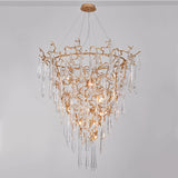 Chandelier en cristal moderne aux inspirations florales et élégantes pour un foyer sophistiqué.-LUMICONCEPT