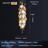 Éblouissant lustre en cristal aux fleurs volantes pour une élégance raffinée dans votre espace.-LUMICONCEPT