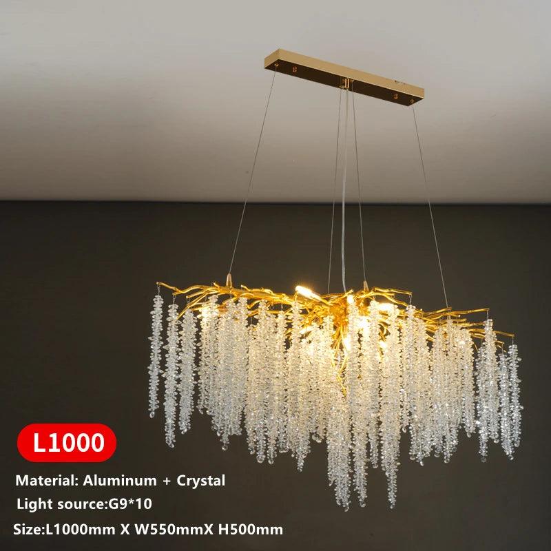 Élégance Lumineuse en Aluminium et Cristal pour un Intérieur Sophistiqué-LUMICONCEPT