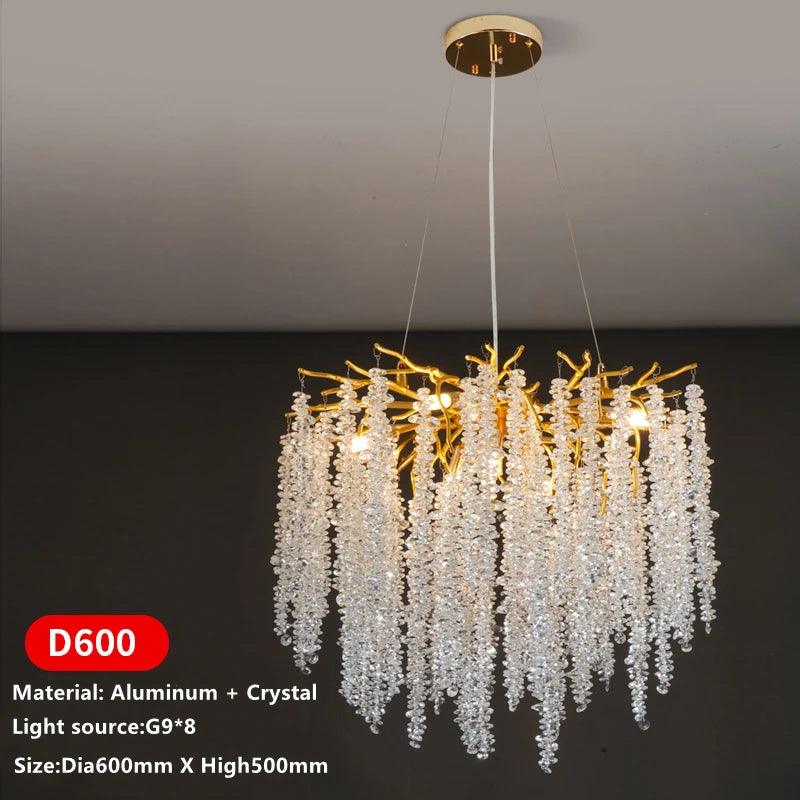 Élégance Lumineuse en Aluminium et Cristal pour un Intérieur Sophistiqué-LUMICONCEPT