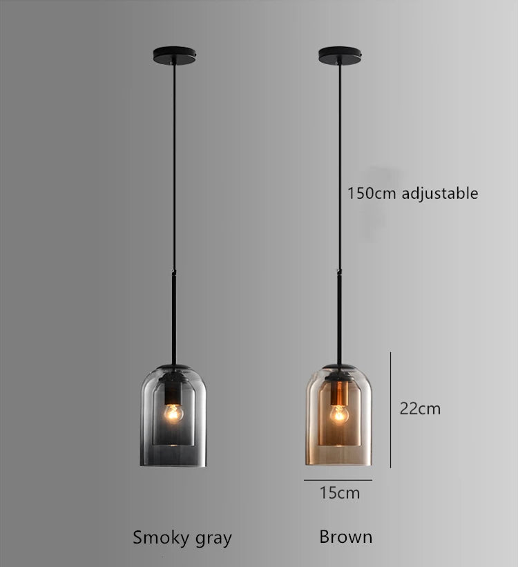 Suspension en Verre Double Postmoderne Nordique de Lava Corki