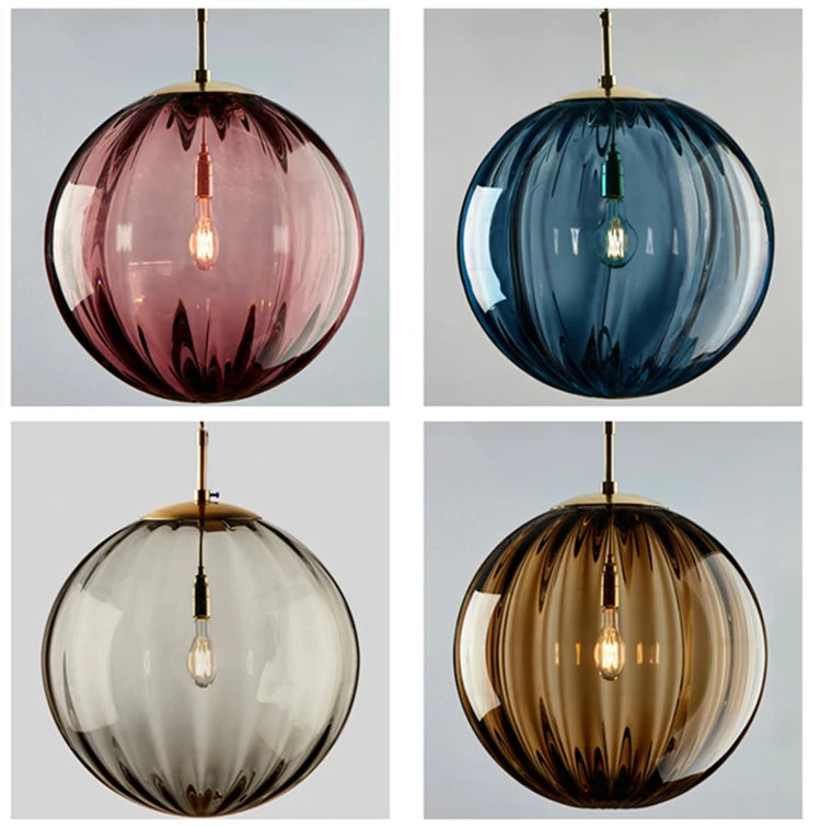 Lampe LED Suspendue en Boule de Verre - Design Nordique Moderne par Lava Corki