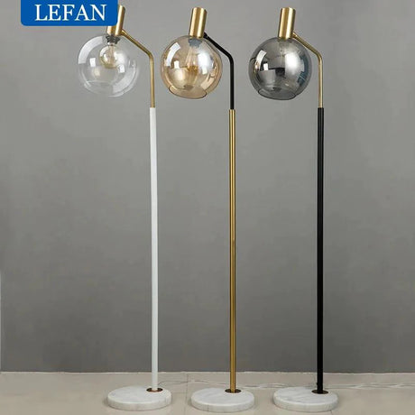 Lampadaire Design Élégant en Verre Fumé avec Éclairage Réglable-LUMICONCEPT