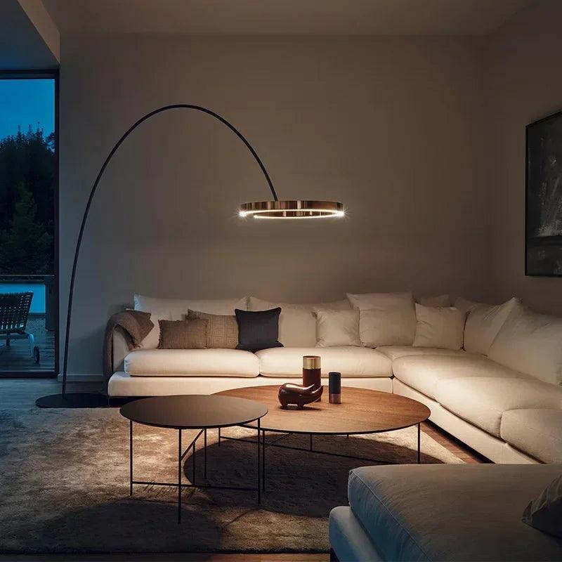 Lampadaire Design Italien Circulaire Luminescent pour Salon et Chambre-LUMICONCEPT