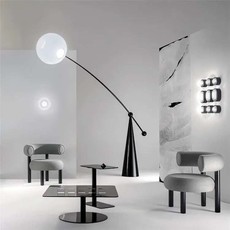 Lampadaire LED Design Nordique Moderne avec Télécommande et Luminosité Réglable-LUMICONCEPT