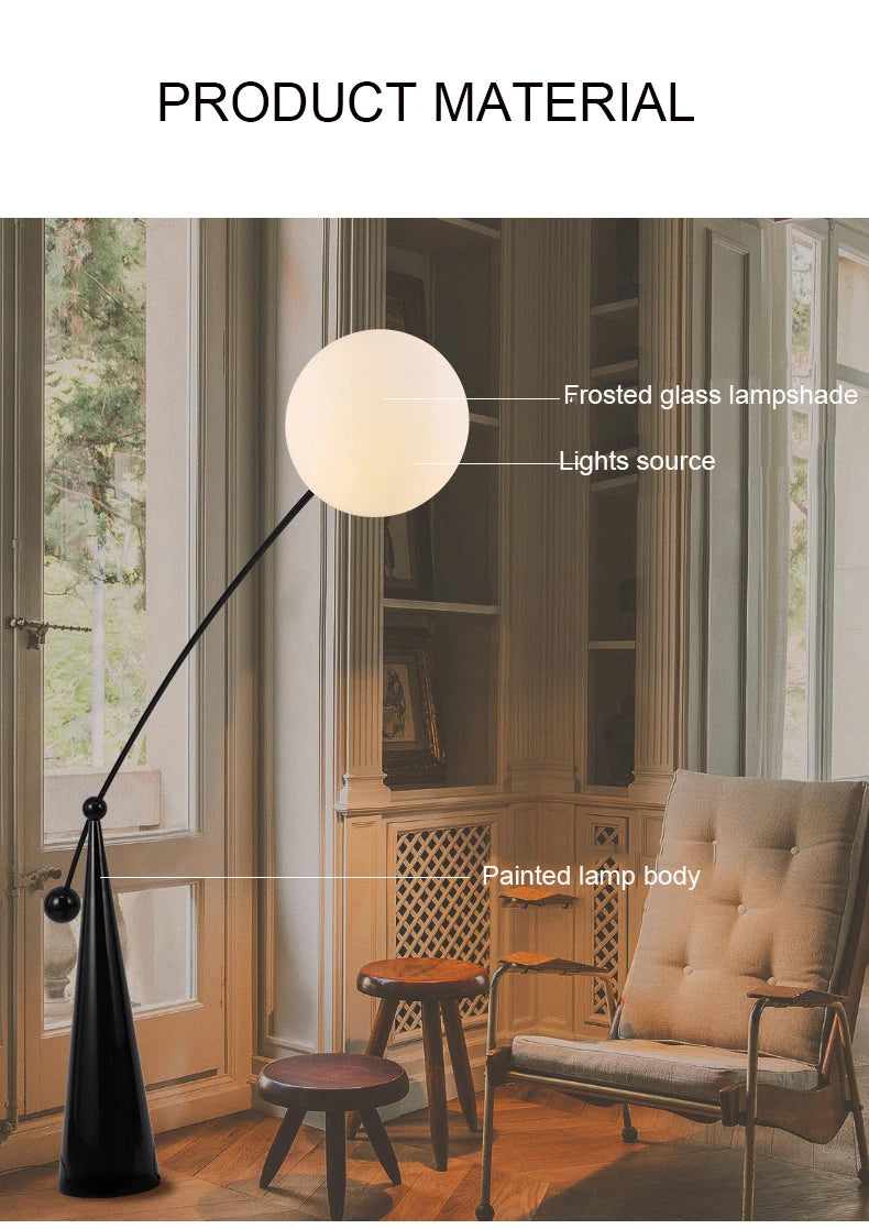 Lampadaire LED Design Nordique Moderne avec Télécommande et Luminosité Réglable-LUMICONCEPT