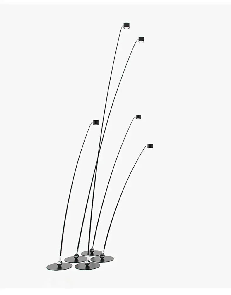 Lampadaire LED Minimaliste Noir avec Longue Perche pour Salon et Chambre-LUMICONCEPT