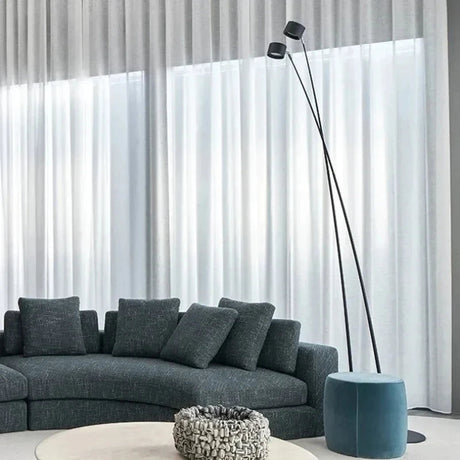 Lampadaire LED Minimaliste Noir avec Longue Perche pour Salon et Chambre-LUMICONCEPT