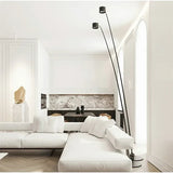 Lampadaire LED Minimaliste Noir avec Longue Perche pour Salon et Chambre-LUMICONCEPT