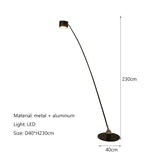 Lampadaire LED Minimaliste Noir avec Longue Perche pour Salon et Chambre-LUMICONCEPT