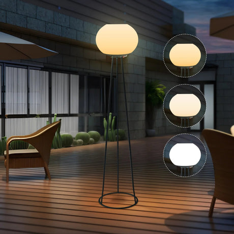 Lampadaire LED Solaire Z ZOSIMIO LIGHT avec Télécommande - Luminaire Décoratif pour Extérieur-LUMICONCEPT