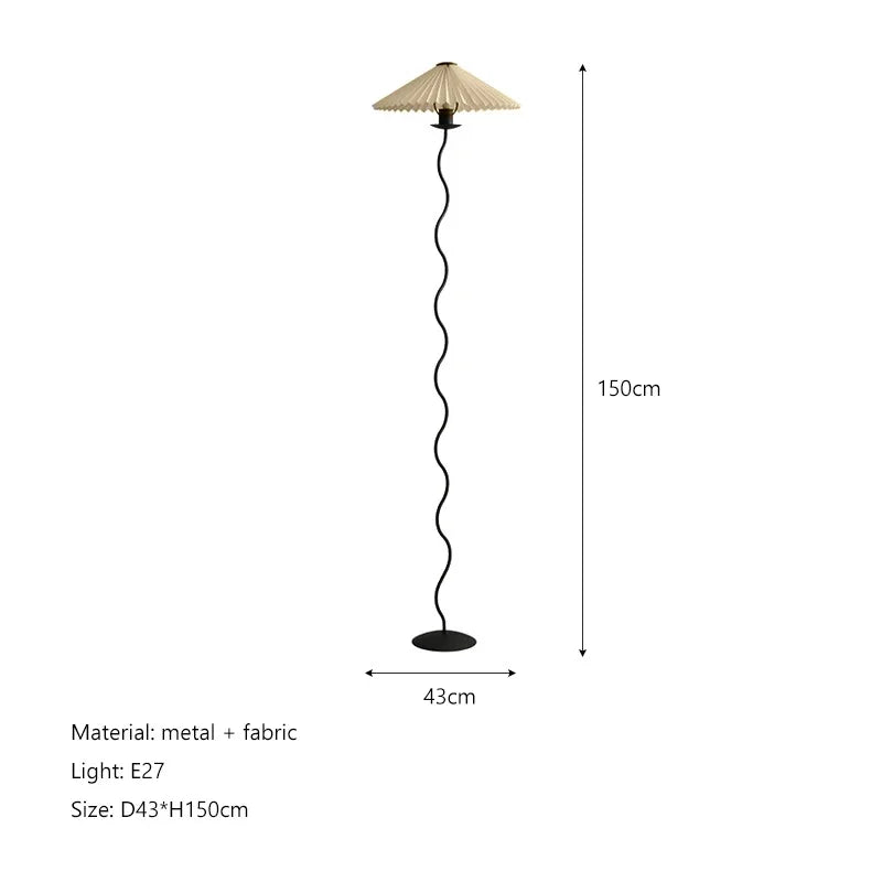 Lampadaire LED minimaliste en tissu plissé pour un éclairage élégant dans votre salon-LUMICONCEPT