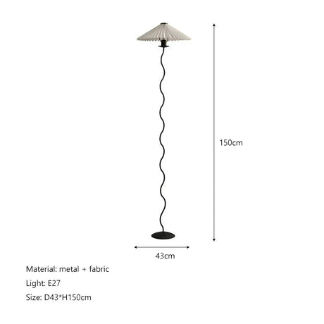 Lampadaire LED minimaliste en tissu plissé pour un éclairage élégant dans votre salon-LUMICONCEPT