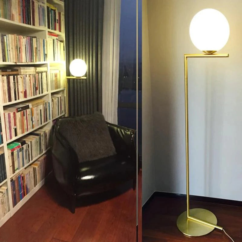 Lampadaire Moderne en Métal et Verre - Élégance Contemporaine pour Votre Intérieur-LUMICONCEPT