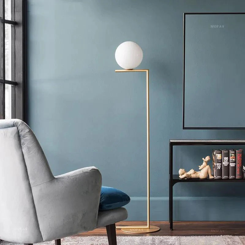 Lampadaire Moderne en Métal et Verre - Élégance Contemporaine pour Votre Intérieur-LUMICONCEPT