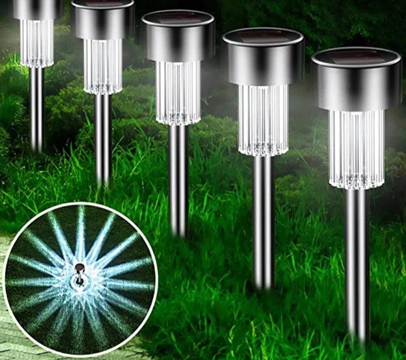 Lampadaire Solaire Design en Acier Inoxydable pour Jardin-LUMICONCEPT