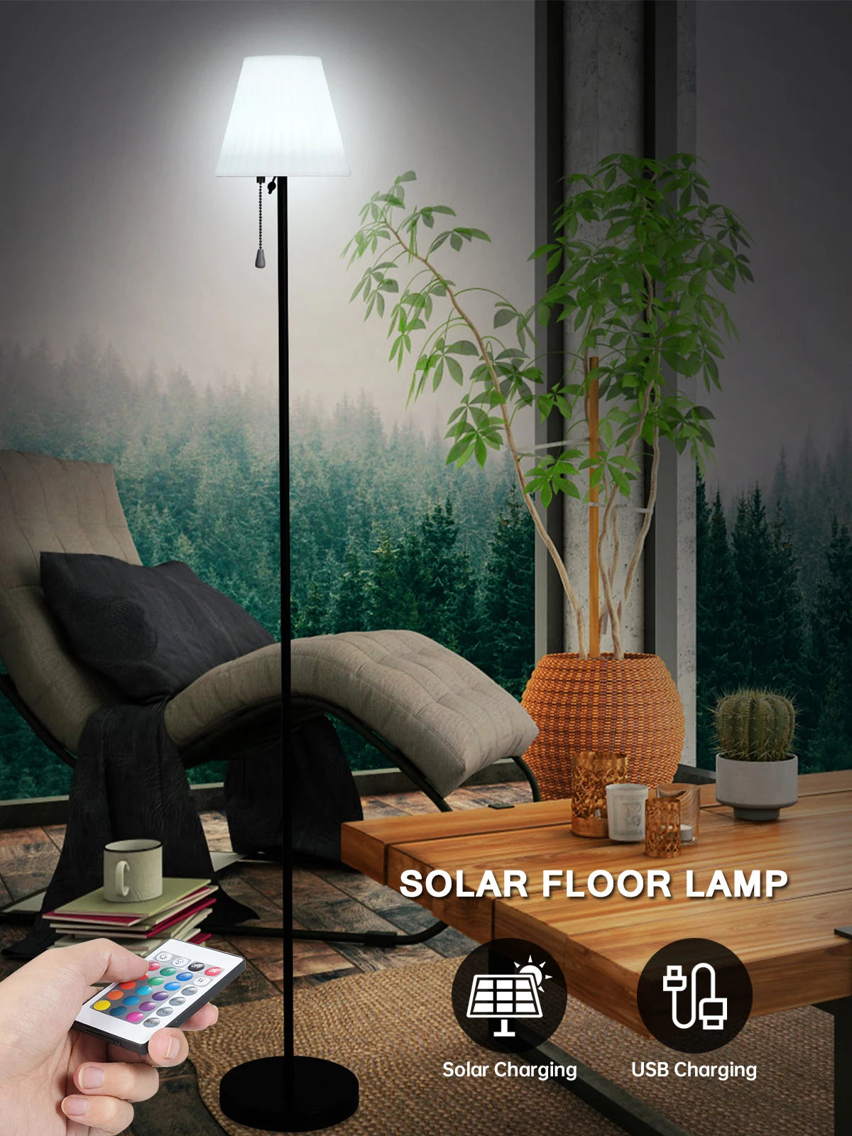 Lampadaire Solaire LED Réglable avec Chargeur USB - Parfait pour Intérieur et Extérieur-LUMICONCEPT