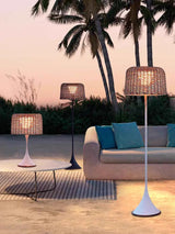 Lampadaire Solaire en Rotin Étanche pour Terrasse et Jardin - Artpad-LUMICONCEPT