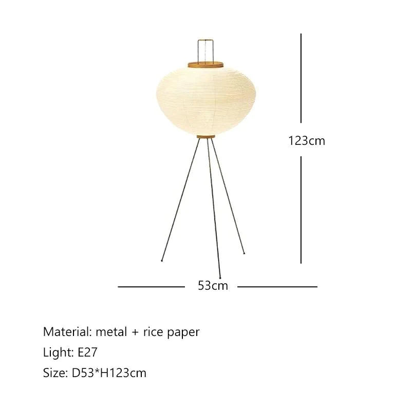 Lampadaire Wabi Sabi en métal et papier de riz – Éclairage design artisanal-LUMICONCEPT