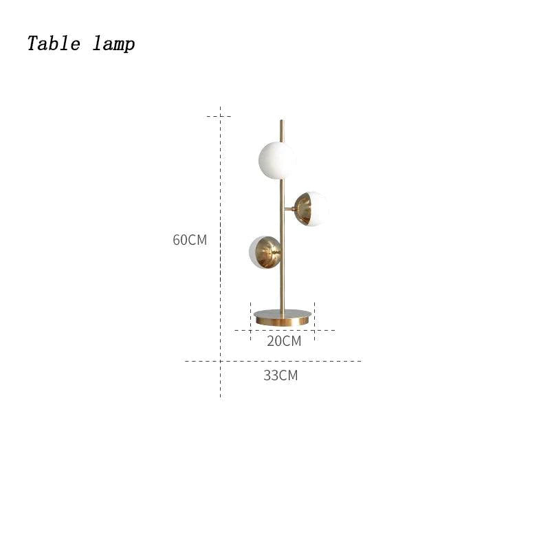 Lampadaire design moderne avec tige en fer doré et bulles nordiques-LUMICONCEPT