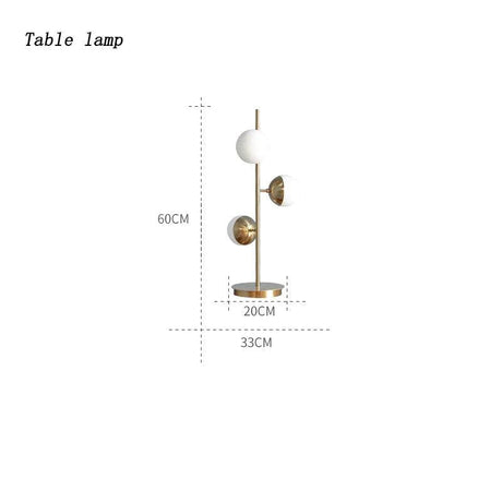 Lampadaire design moderne avec tige en fer doré et bulles nordiques-LUMICONCEPT