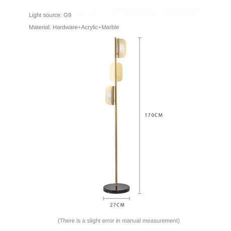 Lampadaire en marbre à bras long pour un style nordique contemporain-LUMICONCEPT