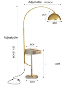 Lampadaire en métal noir et doré avec chargeur USB sans fil et éclairage LED moderne - Design contemporain pour le salon-LUMICONCEPT