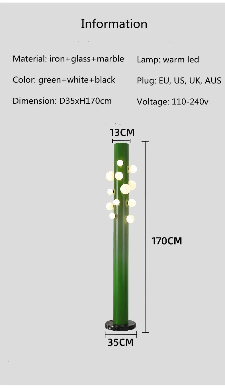 Lampadaire moderne en verre et fer avec base en marbre pour une ambiance chaleureuse dans votre maison-LUMICONCEPT