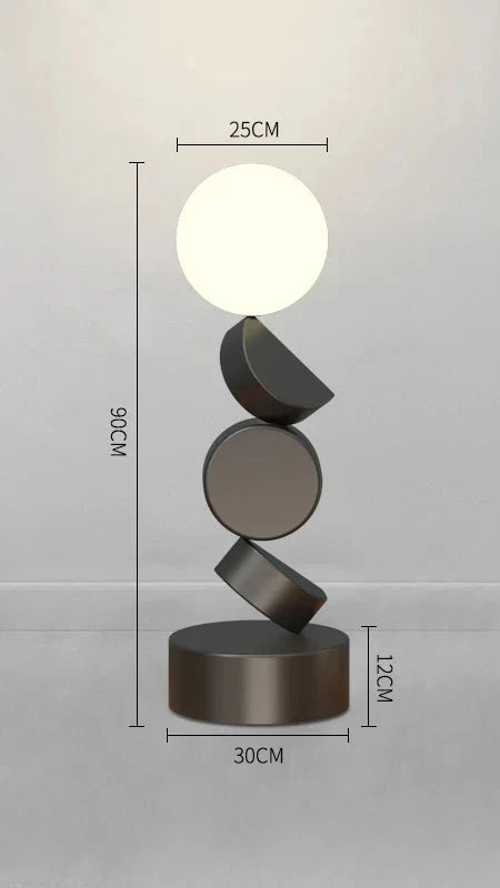 Lampe Autoportante Ronde en Verre au Design Contemporain pour Salon et Chambre-LUMICONCEPT