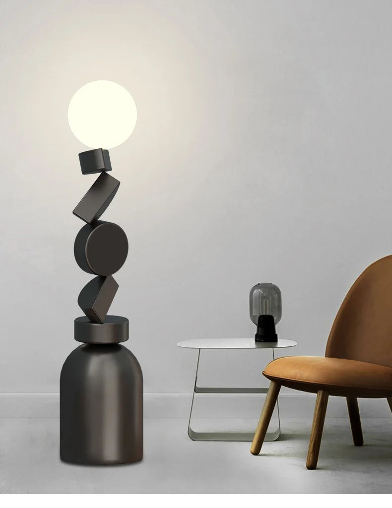 Lampe Autoportante Ronde en Verre au Design Contemporain pour Salon et Chambre-LUMICONCEPT